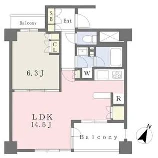 グランディ八山田【6階】の間取り