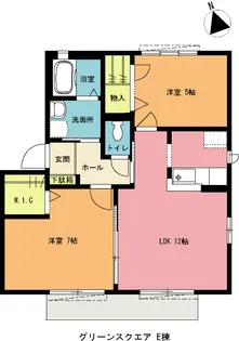 グリーンスクェアE棟【2階】の間取り