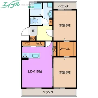 プロミネント桑名徳成【1階】の間取り