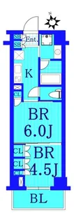 デュオステージ横濱赤門通り【4階】の間取り