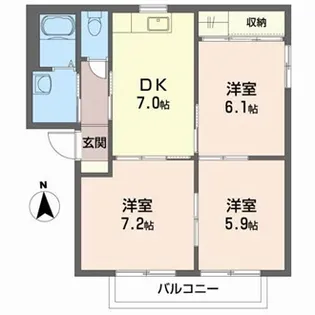 ファミールプラザA【2階】の間取り