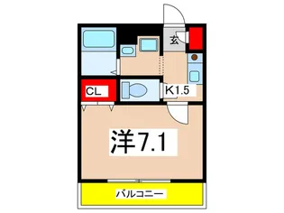 キュ-ブ生田【1階】の間取り