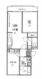 サンバレーフラッツA棟【1階】の間取り