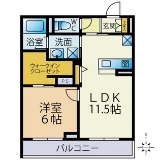 アイゾーン末広【1階】の間取り