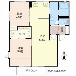 パークハイツ野上 A棟【2階】の間取り