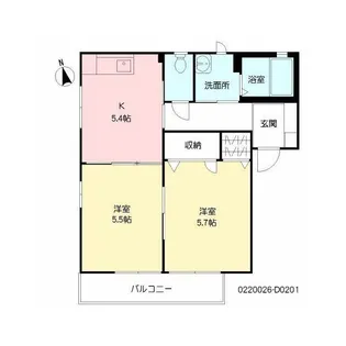 メゾンド・カイロウ D棟【2階】の間取り
