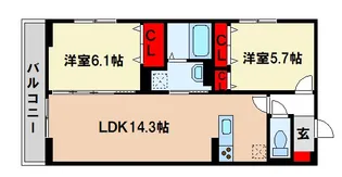 ケイ・ハイム【1階】の間取り