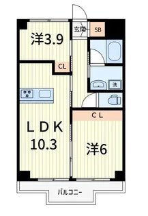 クイーンハイツ浅伊【5階】の間取り