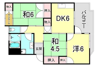 霞ヶ丘マンション【4階】の間取り