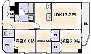 シャンピア国分町【1階】の間取り