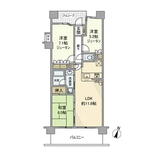ナイスアーバンスクエア洋光台【2階】の間取り