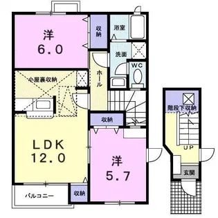 ヴィラ・マリーン B【2階】の間取り