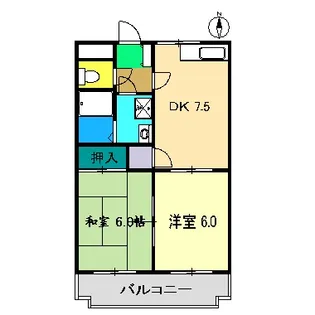 小松ハイツ【2階】の間取り