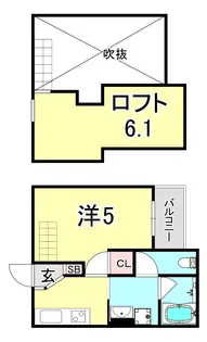ラネージュ五色山【1階】の間取り