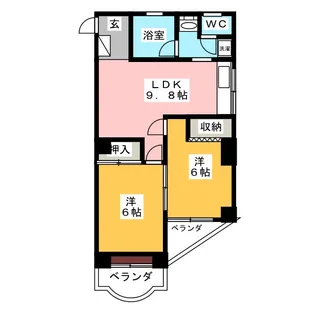 ユタカハイム【4階】の間取り