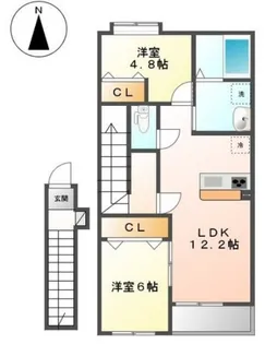 ロイヤルパレスS【2階】の間取り