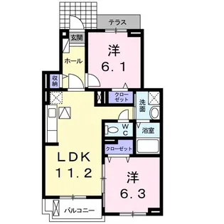 フィオーレ・ソノ【1階】の間取り