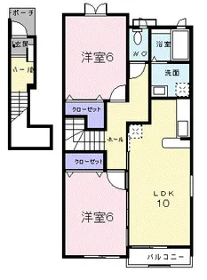 コンフォートレジデンスB【2階】の間取り