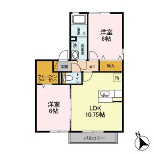 K・フルール B【2階】の間取り