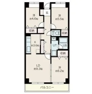 目黒本町マンション【7階】の間取り
