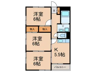 キャッスル摩耶【3階】の間取り