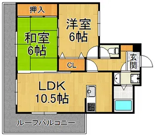 フレア武庫之荘【6階】の間取り
