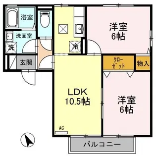 ロジュマンアンソレイエB【1階】の間取り