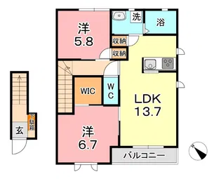 ランドマーク元町 B【2階】の間取り