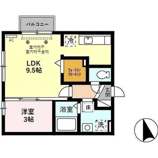 グラヴィティA【1階】の間取り