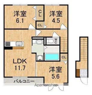 リビエール信貴【2階】の間取り
