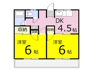 メゾンこすもすA【2階】の間取り