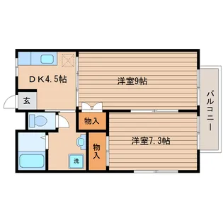 ヒルメゾン壱番館【2階】の間取り