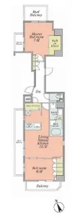 クレストコート新宿山吹町【9階】の間取り