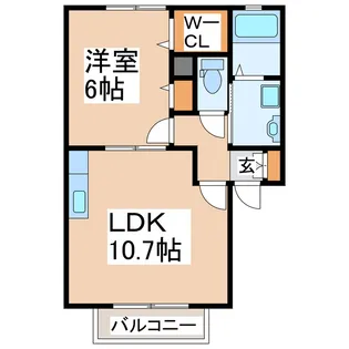 パルファンローズ【2階】の間取り
