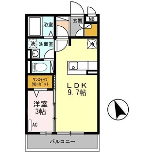 セジュール南大通 A(DR)【3階】の間取り