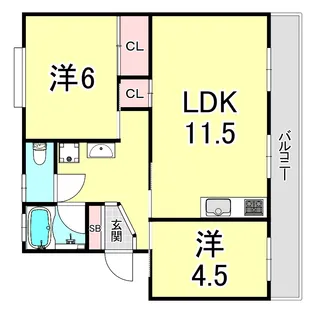 清水が丘コーポラス【5階】の間取り