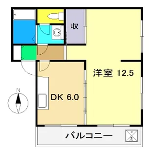 1DKの間取り画像