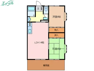 橋本ハイツ【1階】の間取り