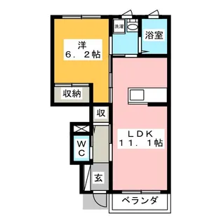 ルイ・ヒメシャラB【1階】の間取り