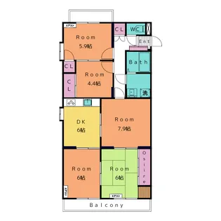 エスポワール新田【4階】の間取り