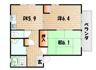 2DKの間取り画像