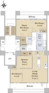 ヴァークスマリナアベニュー【5階】の間取り