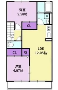 ハピネスさくら【2階】の間取り