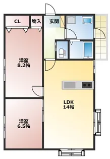 クレージュB【1階】の間取り