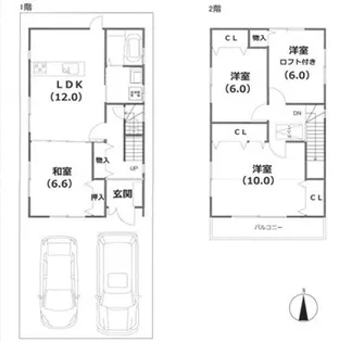 大阪府枚方市東香里新町【一戸建】の間取り