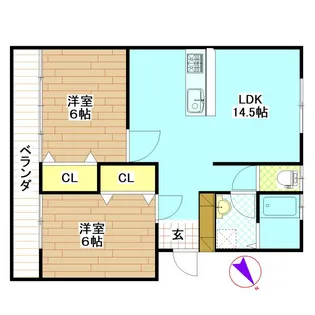 CASA DEL SOLE【2階】の間取り