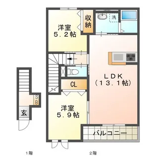 クレスト コート【2階】の間取り