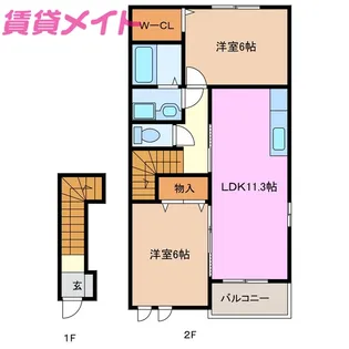 コモド・ジャルダン【2階】の間取り
