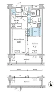 グランドゥールプレミアム代々木大山【1階】の間取り