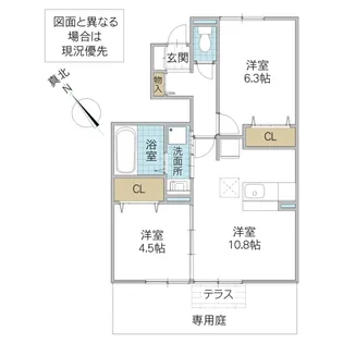 ヴァレンティーナ F【1階】の間取り